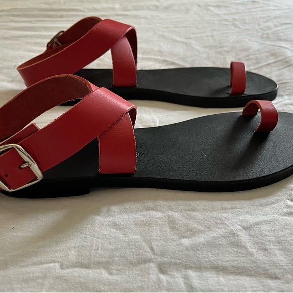 Kionas Dione Greek Made Wearable Art Strappy Red Leather Sandals US 8/8.5 NWOT - Picture 4 of 16